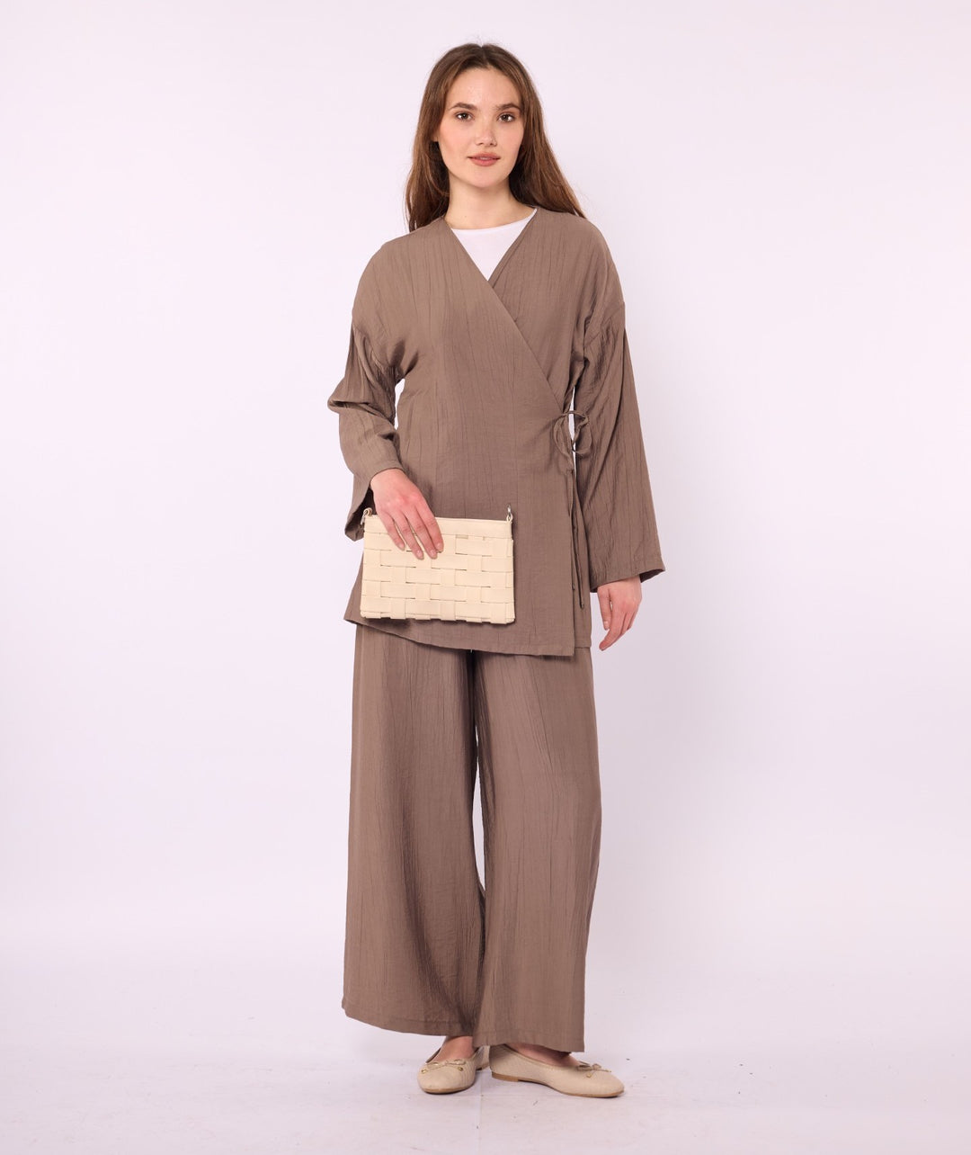 Kimono Ceketli Pantolonlu Takım