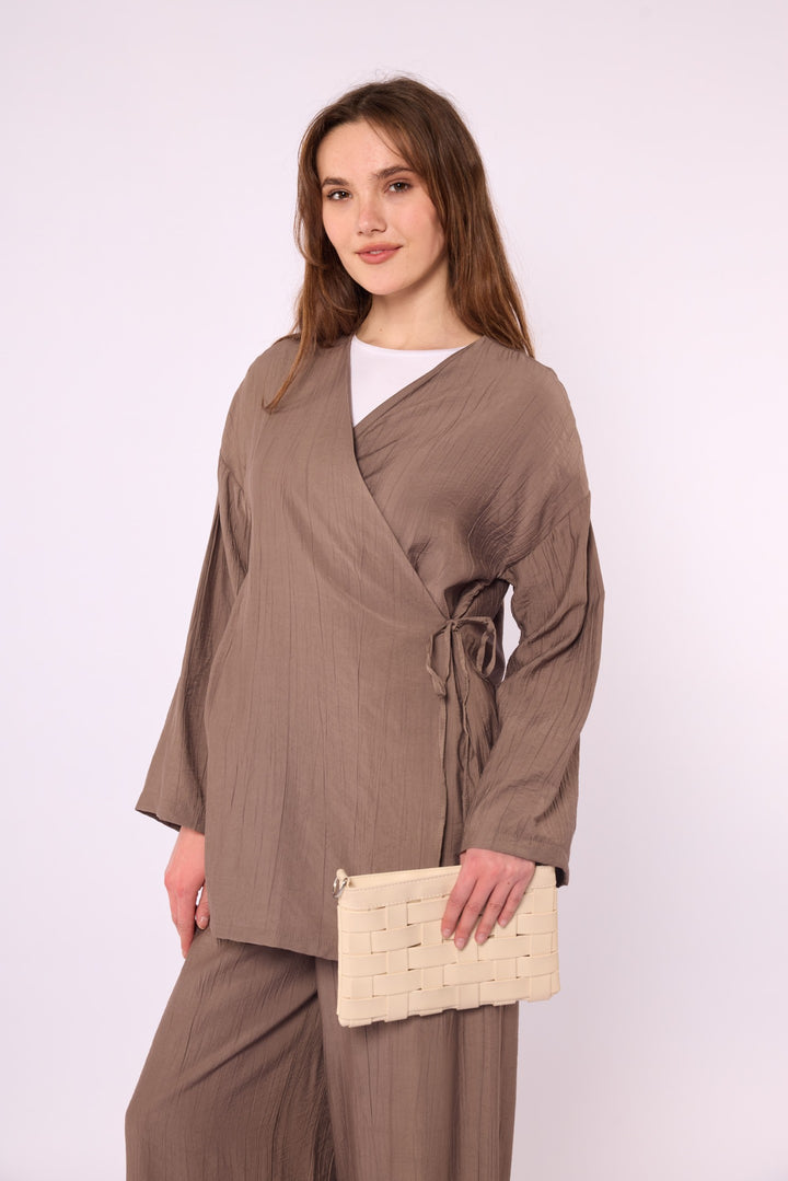 Kimono Ceketli Pantolonlu Takım
