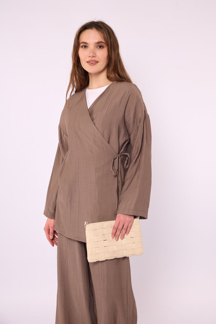 Kimono Ceketli Pantolonlu Takım