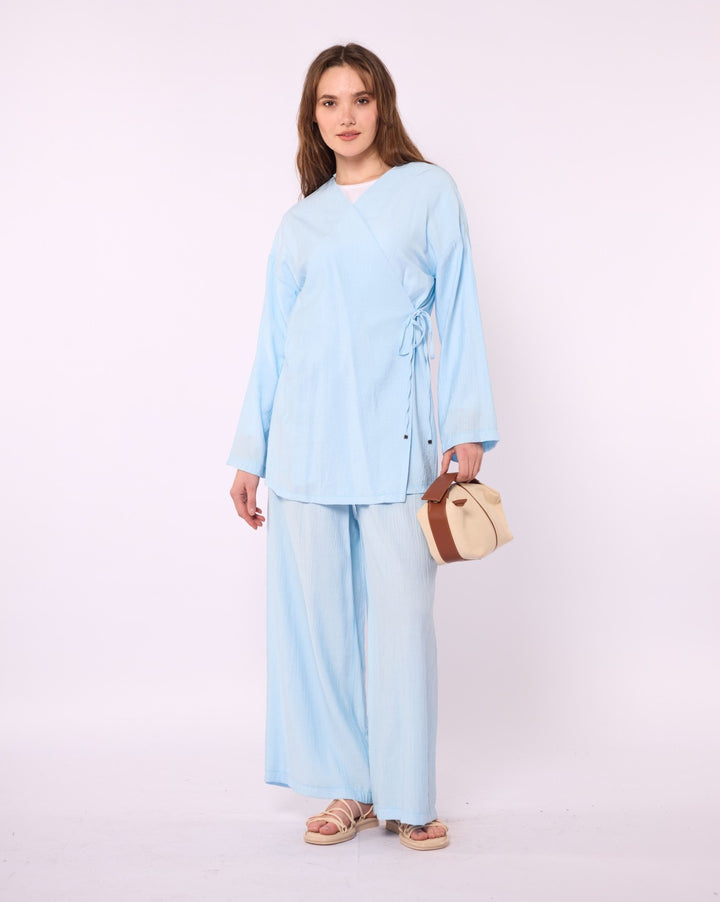 Kimono Ceketli Pantolonlu Takım