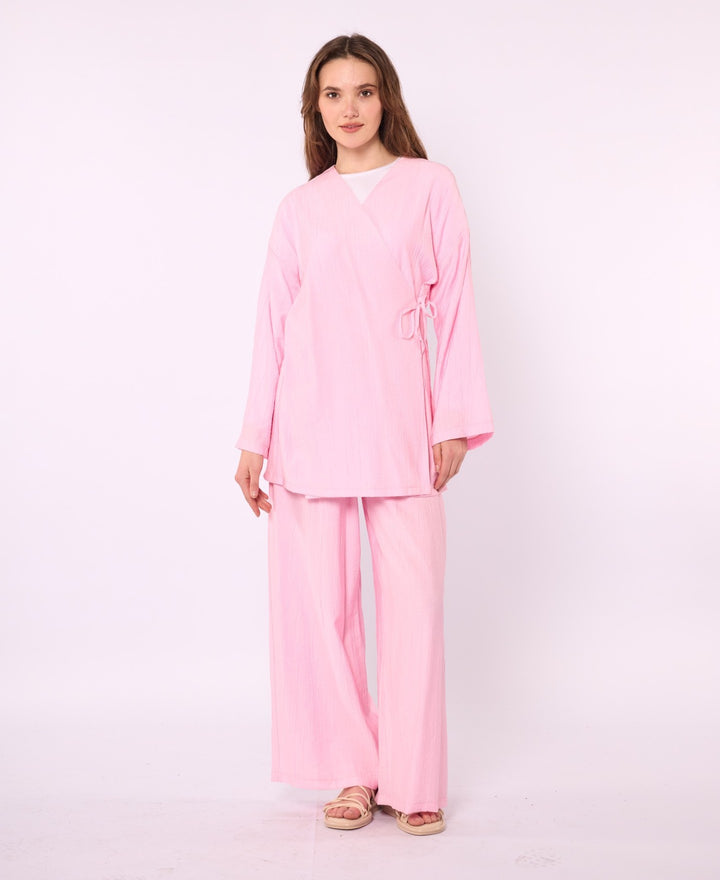 Kimono Ceketli Pantolonlu Takım