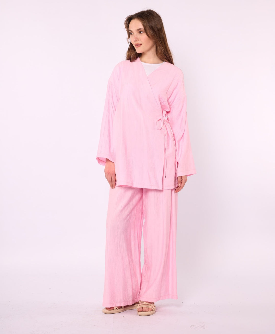 Kimono Ceketli Pantolonlu Takım
