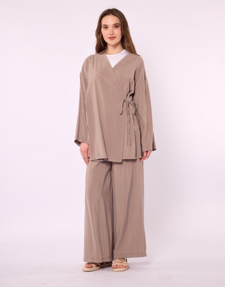 Kimono Ceketli Pantolonlu Takım