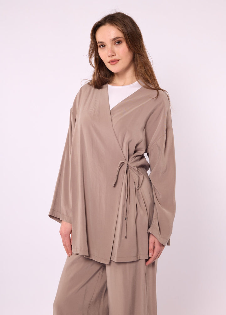 Kimono Ceketli Pantolonlu Takım