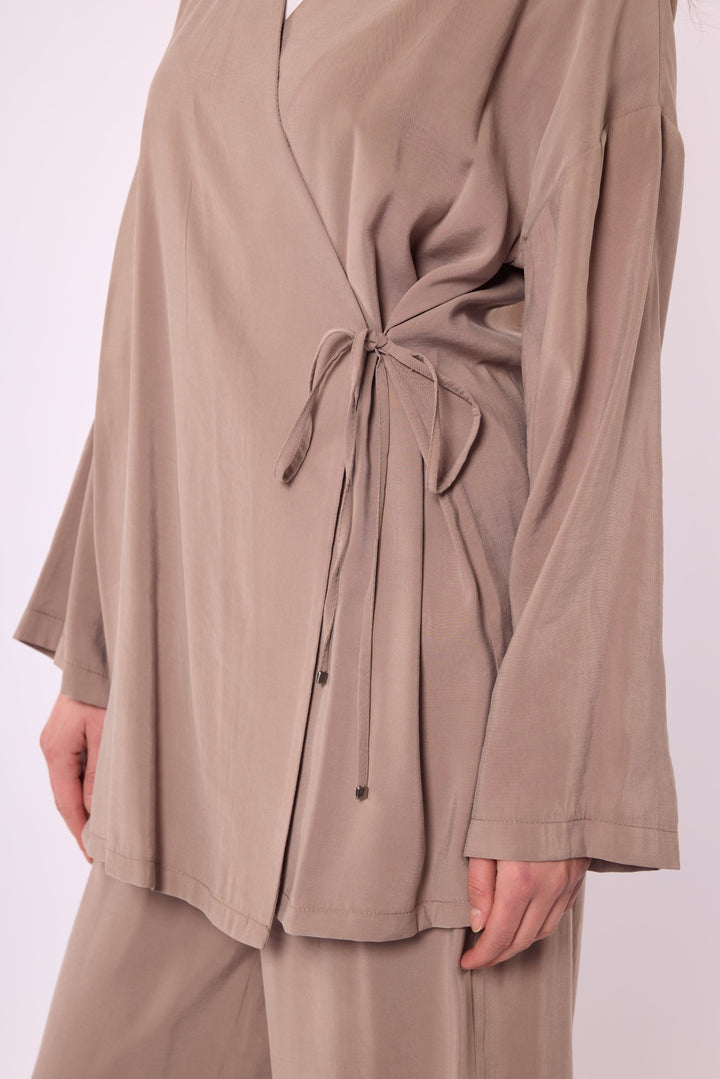 Kimono Ceketli Pantolonlu Takım