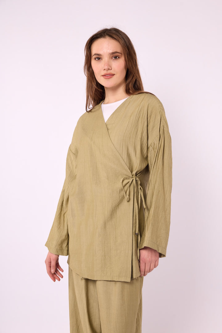 Kimono Ceketli Pantolonlu Takım