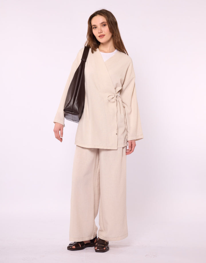 Kimono Ceketli Pantolonlu Takım