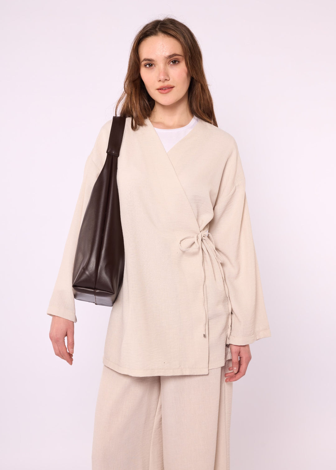 Kimono Ceketli Pantolonlu Takım