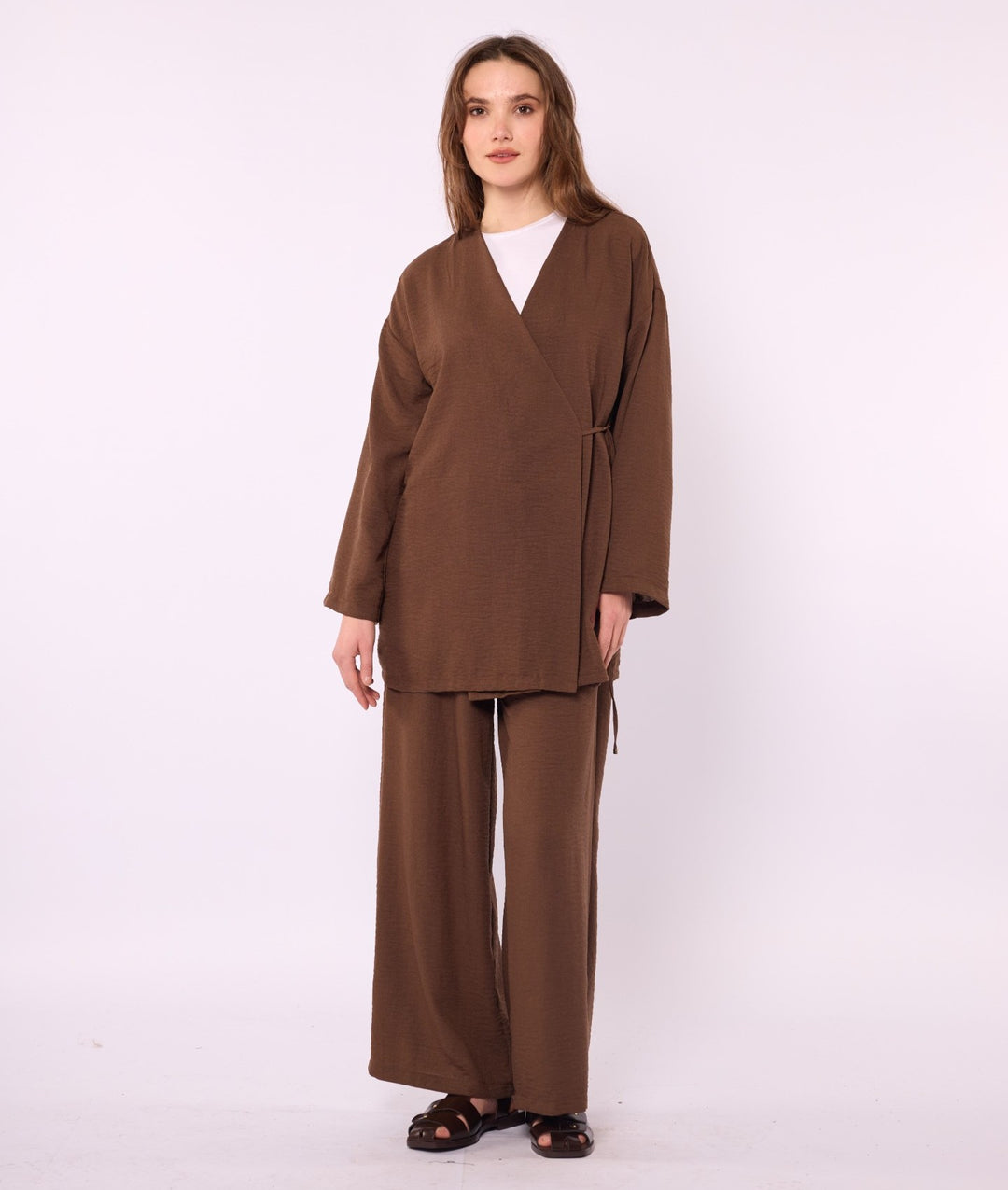 Kimono Ceketli Pantolonlu Takım