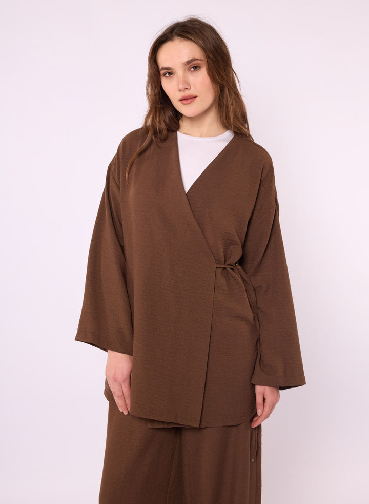 Kimono Ceketli Pantolonlu Takım