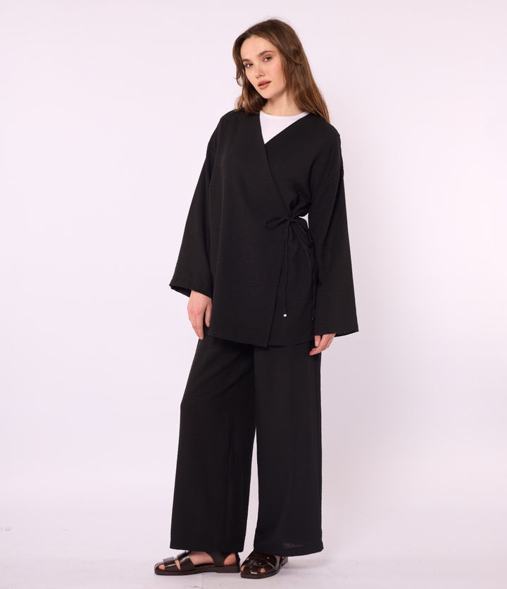 Kimono Ceketli Pantolonlu Takım