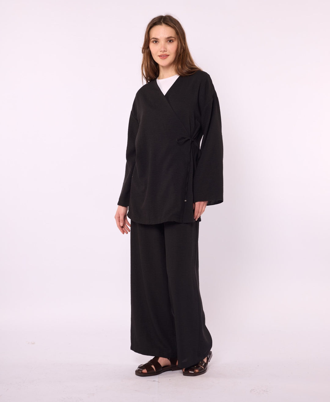 Kimono Ceketli Pantolonlu Takım