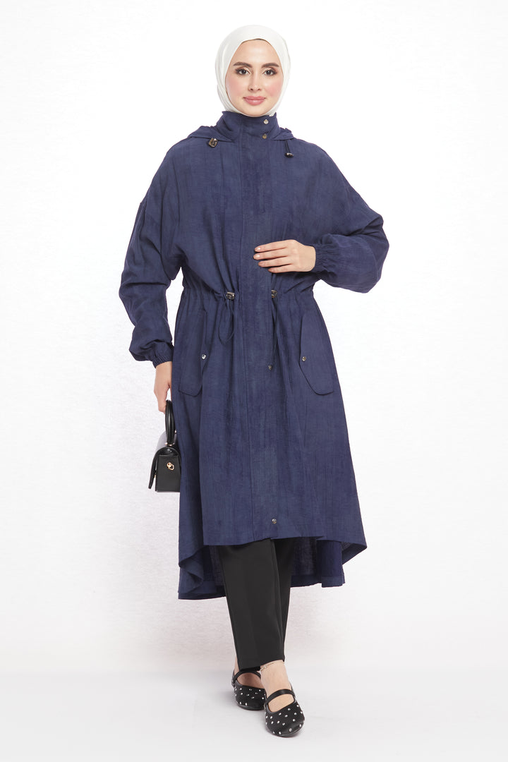 Bol Kesim Kapşonlu Yazlık Kaban Abacı Giyim