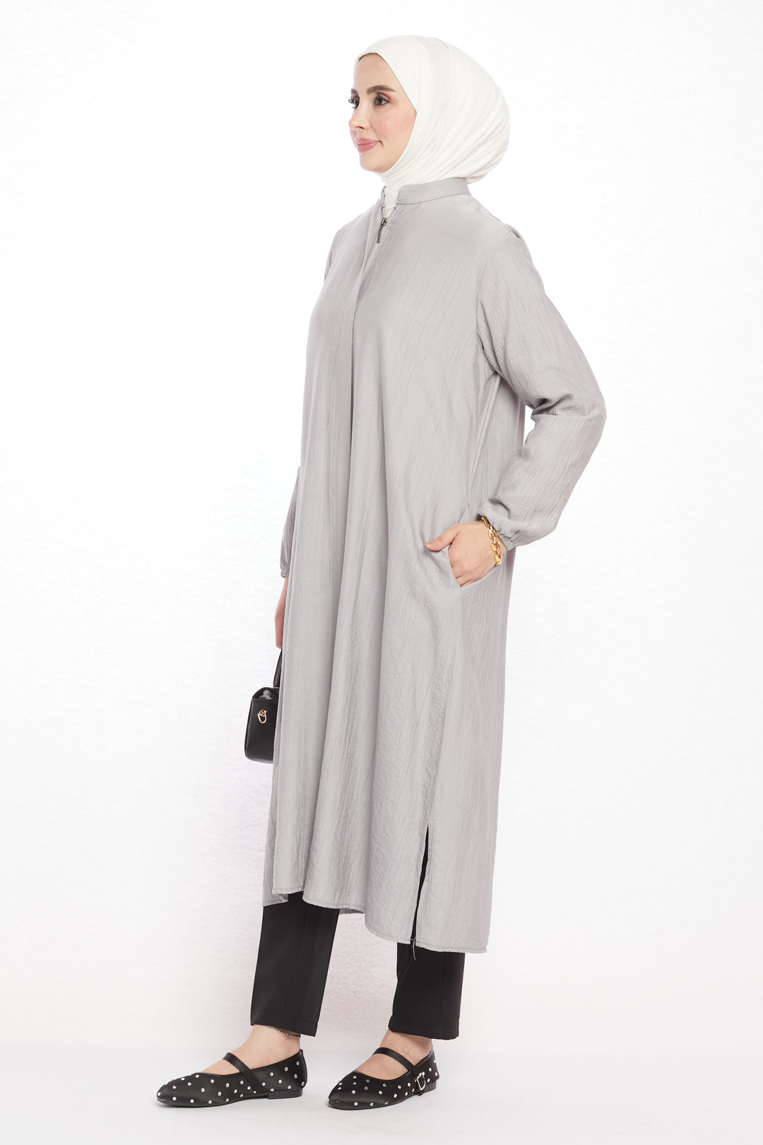 Hakim Yaka Basic Rahat Uzun Tunik