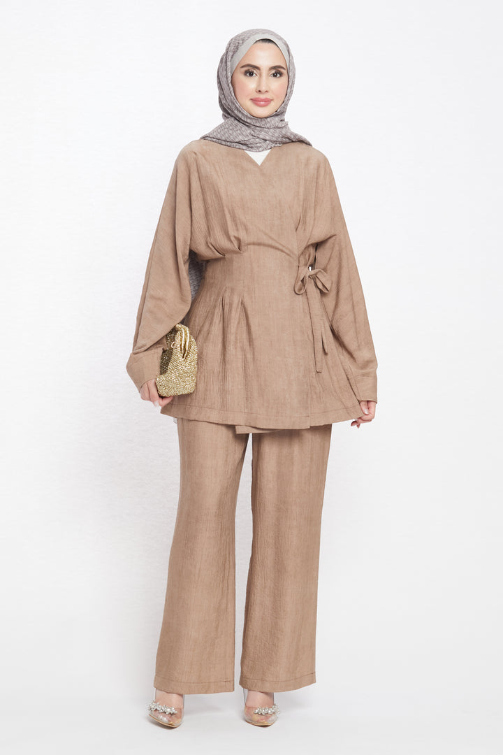 Kimono Ceketli Pantolonlu İkili Takım