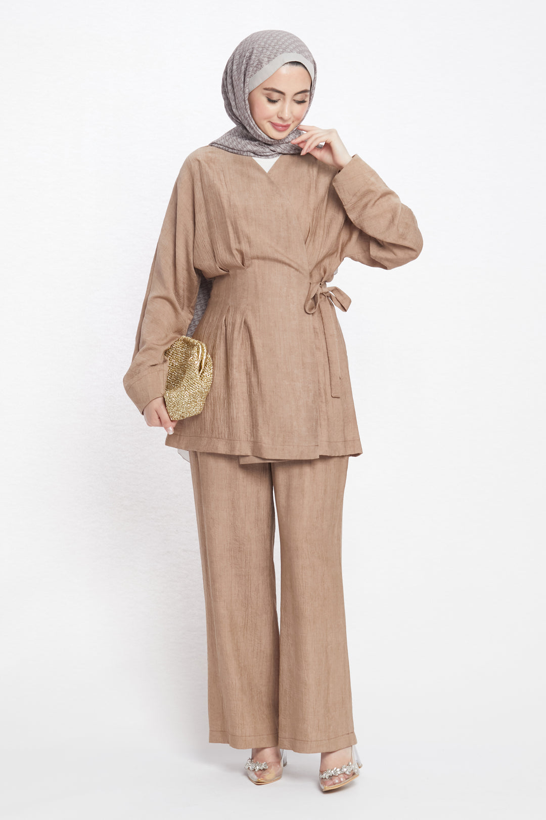 Kimono Ceketli Pantolonlu İkili Takım