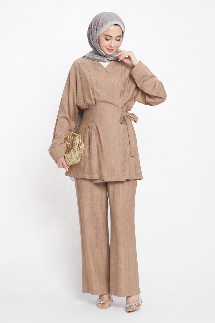 Kimono Ceketli Pantolonlu İkili Takım