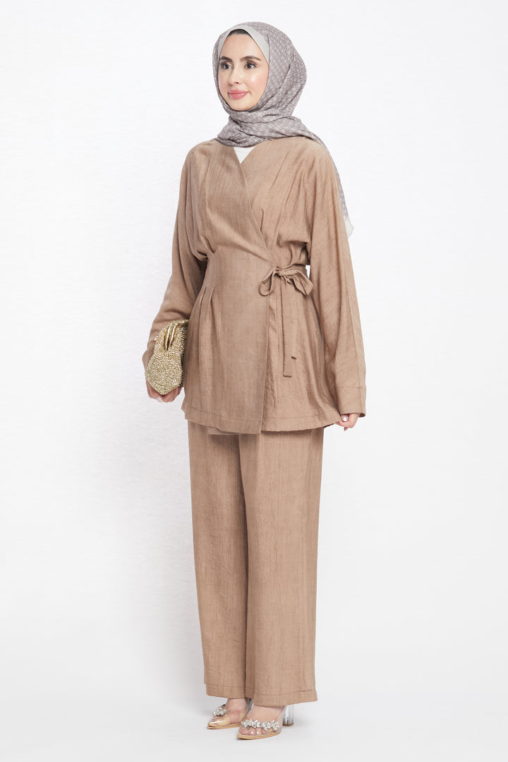 Kimono Ceketli Pantolonlu İkili Takım