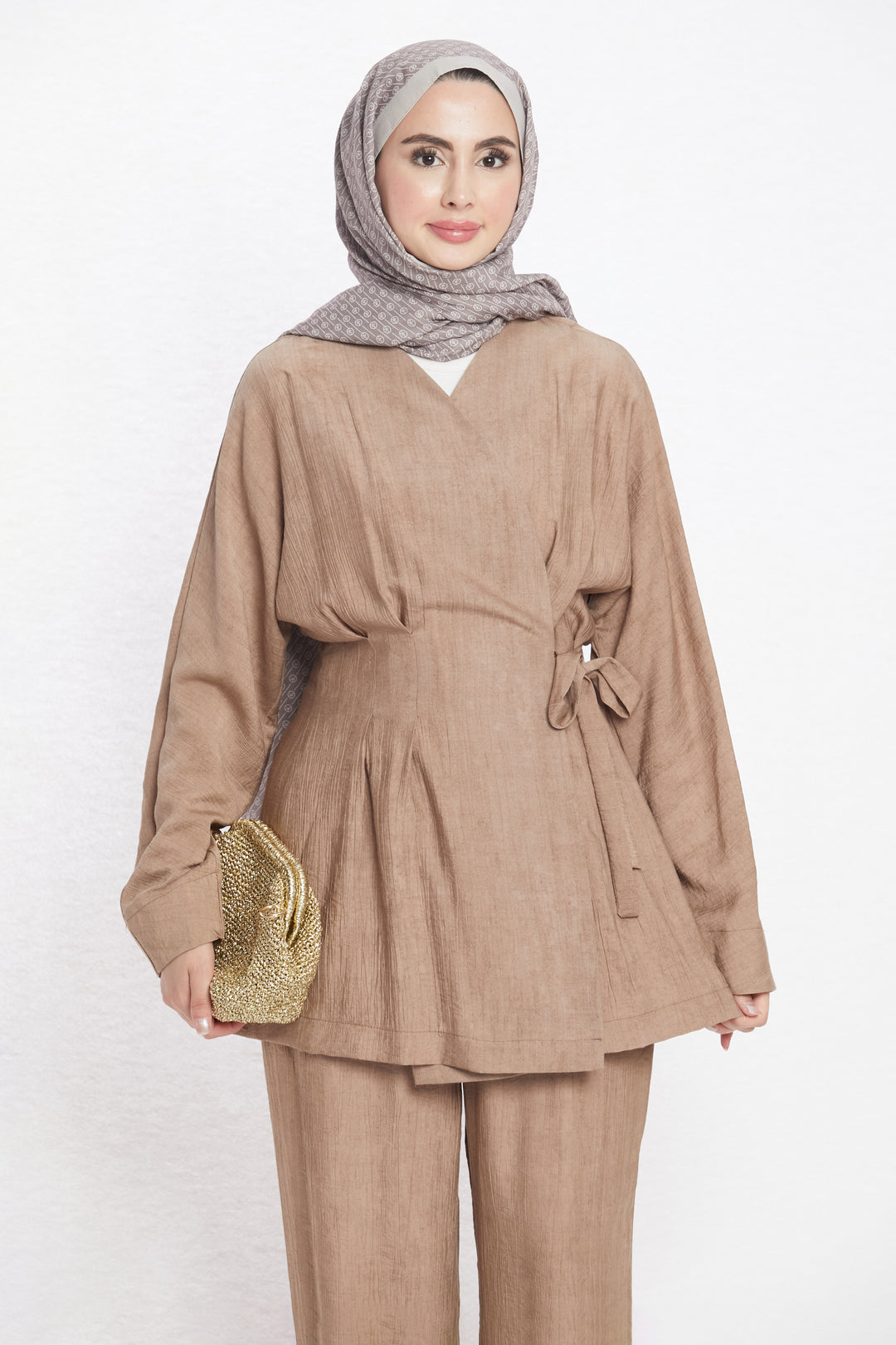 Kimono Ceketli Pantolonlu İkili Takım