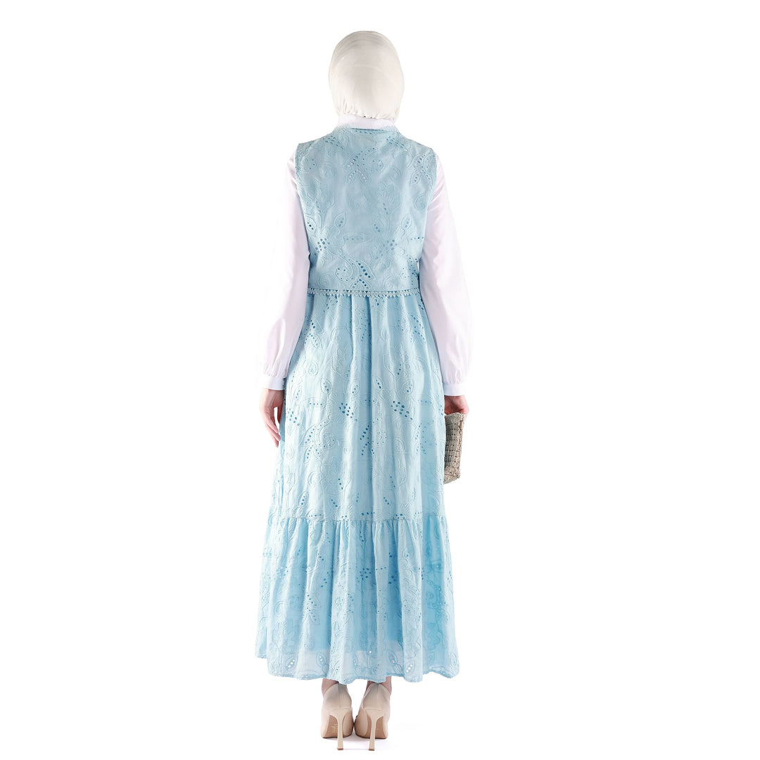 İşlemeli Polo Yaka Tunik Etekli Takım