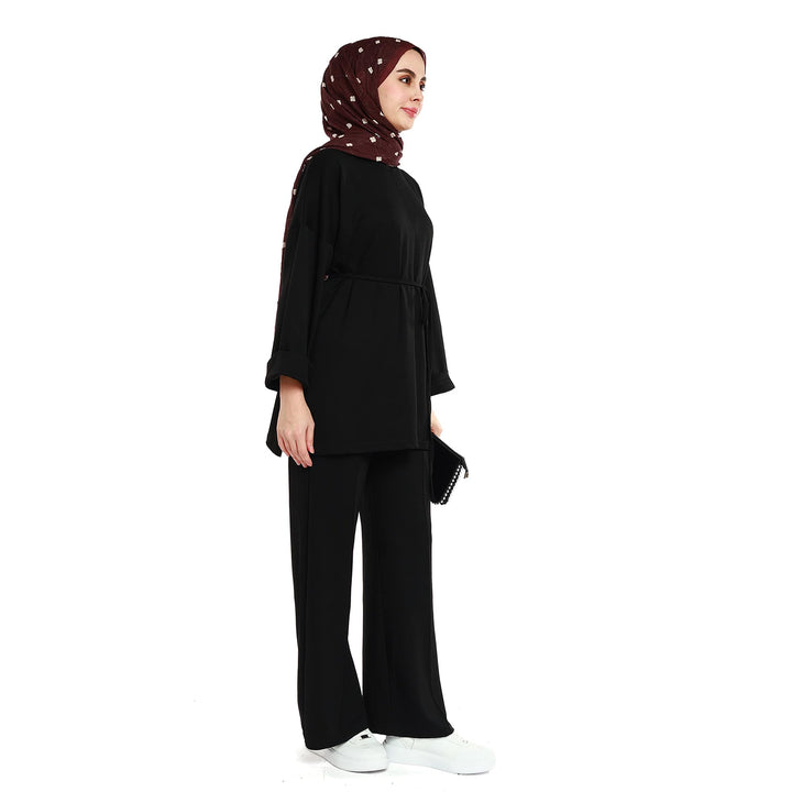 Oversize Pantolonlu Takım Bel Bağcıklı ve Kol Kat Detaylı ABACI Online Türkiye