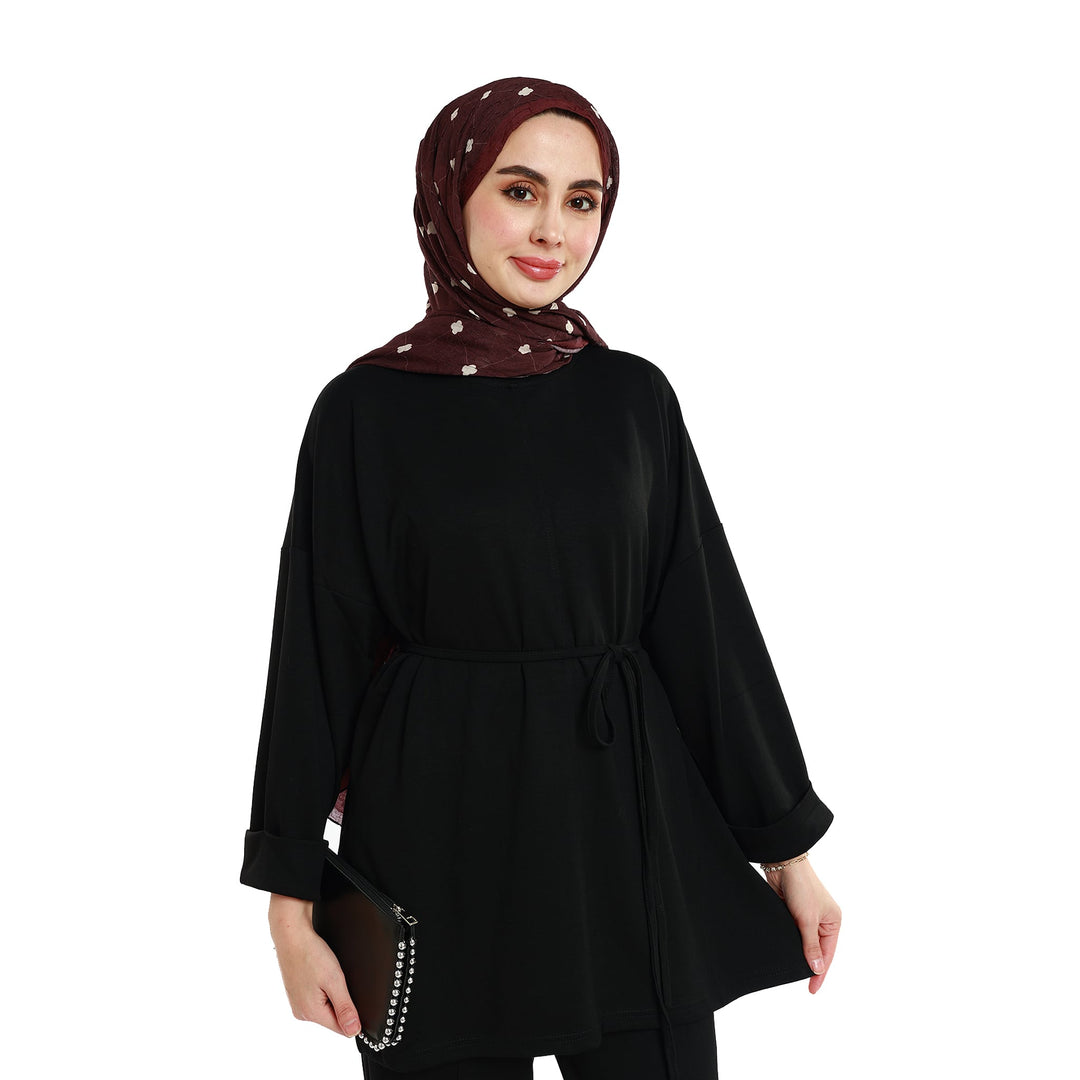 Oversize Pantolonlu Takım Bel Bağcıklı ve Kol Kat Detaylı ABACI Online Türkiye