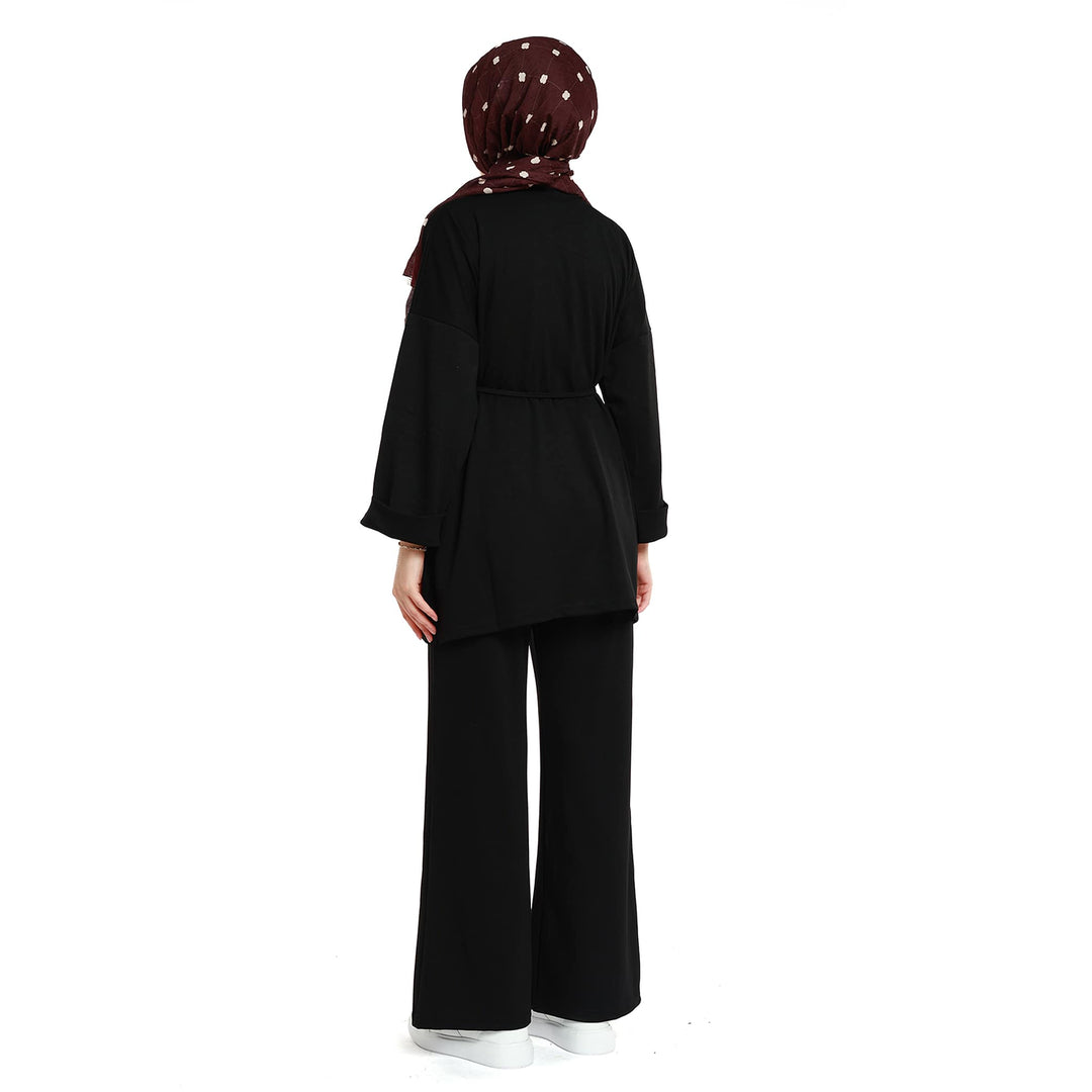 Oversize Pantolonlu Takım Bel Bağcıklı ve Kol Kat Detaylı ABACI Online Türkiye