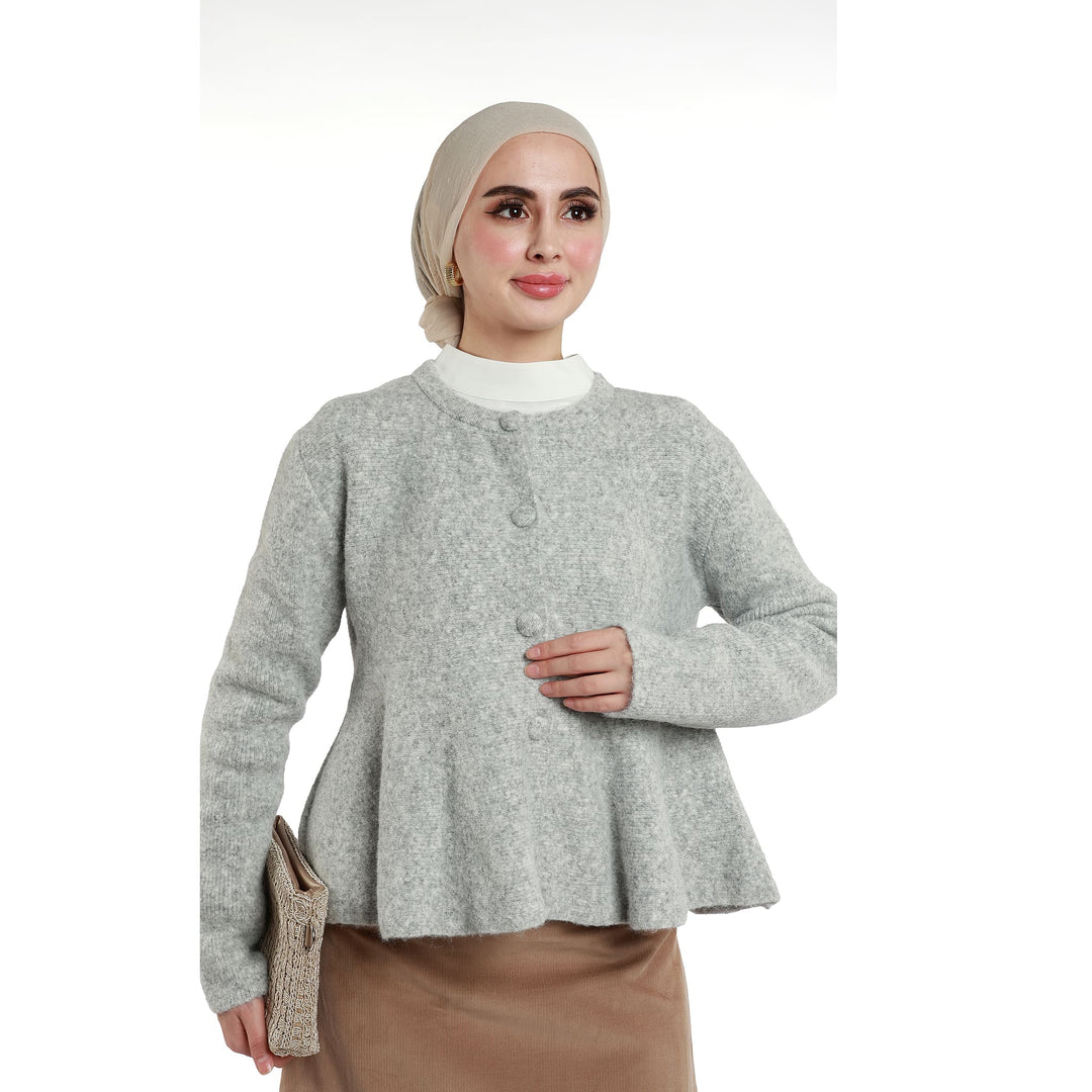 Volan Detaylı Triko Hırka ABACI Online Türkiye