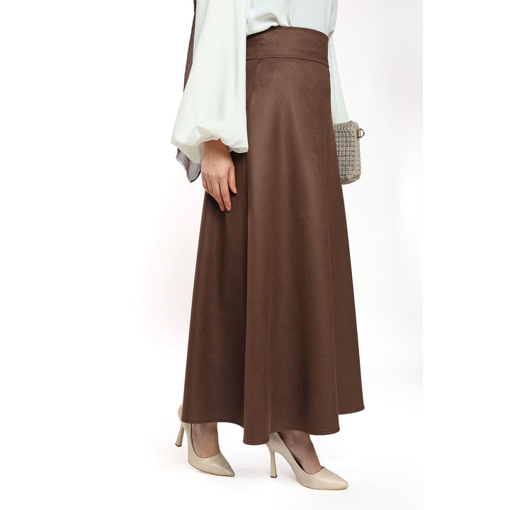 Yüksek Bel Süet A Kesim Etek ABACI Online Türkiye