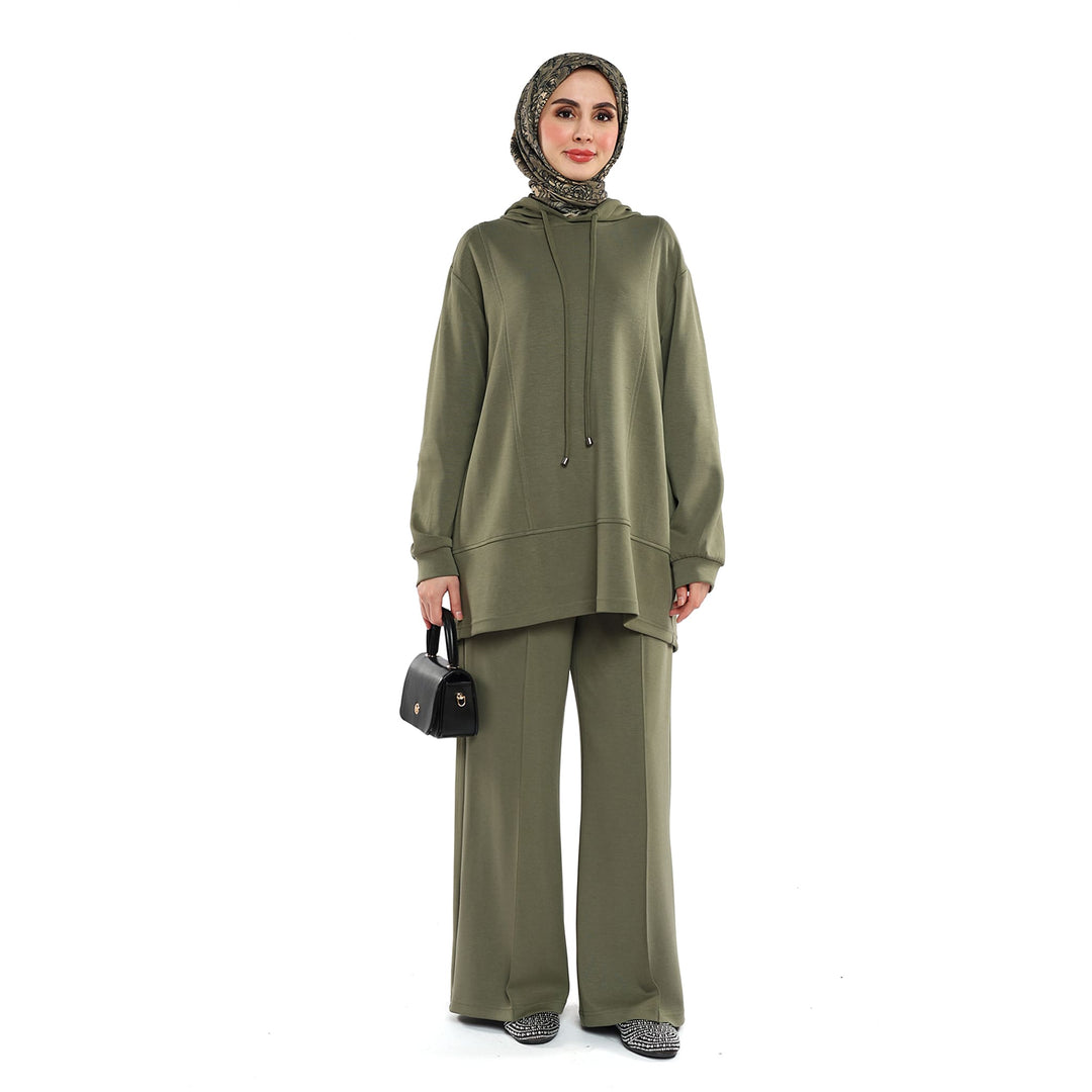 Modal Kumaş Kapüşonlu Pantolonlu Takım