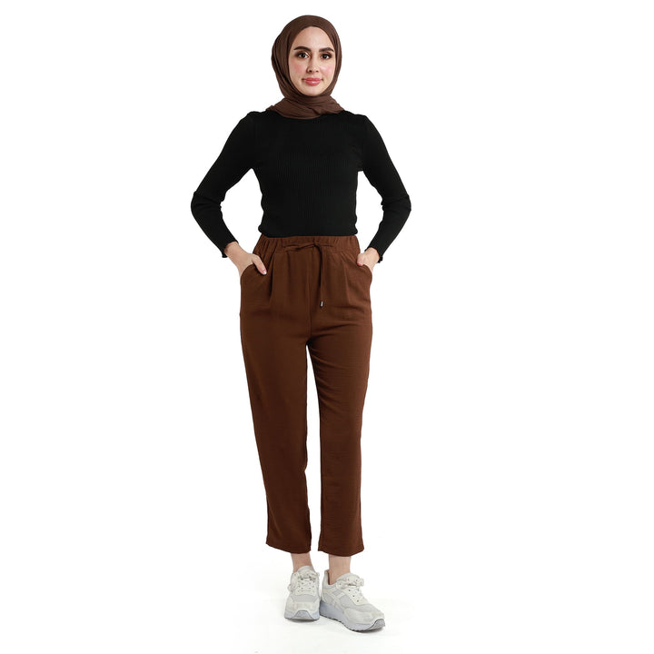 Bağcık Detaylı Lastikli Pantolon