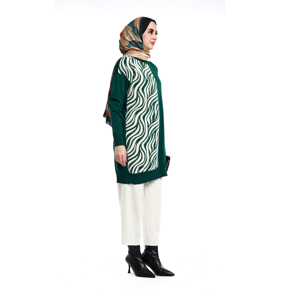 Zebra Desenli Rahat Kesim Triko Tunik ABACI Online Türkiye