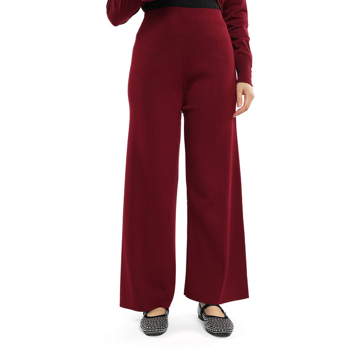 Beli Lastikli Düz Kesim Bol Paça Triko Pantolon ABACI Online Türkiye