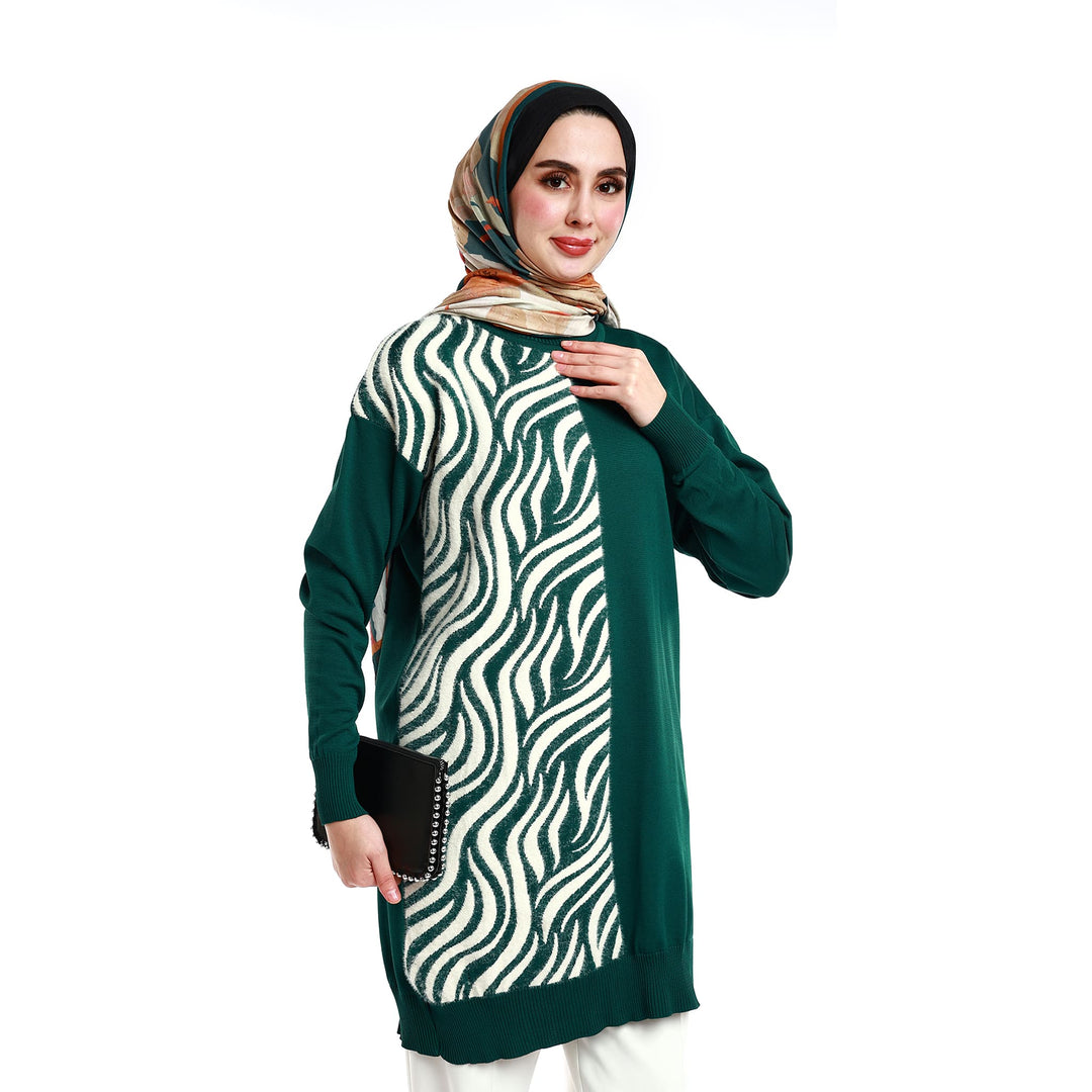 Zebra Desenli Rahat Kesim Triko Tunik ABACI Online Türkiye