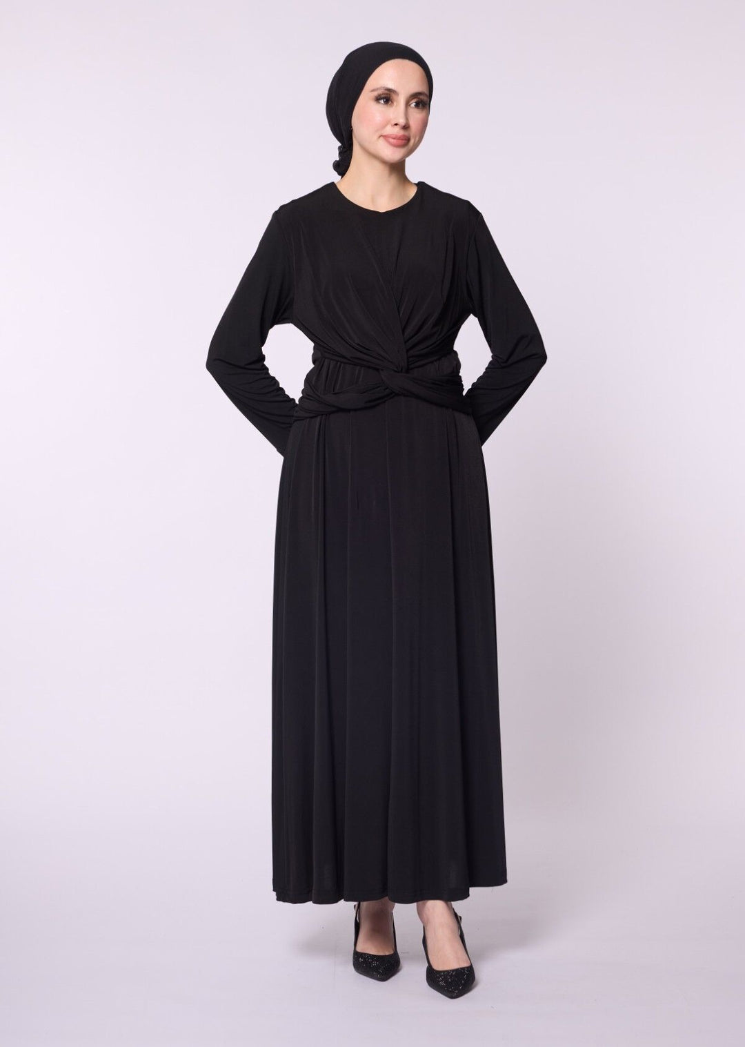Çapraz Drape Detaylı Sandy Abiye