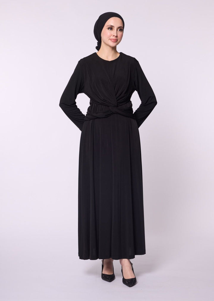 Çapraz Drape Detaylı Sandy Abiye