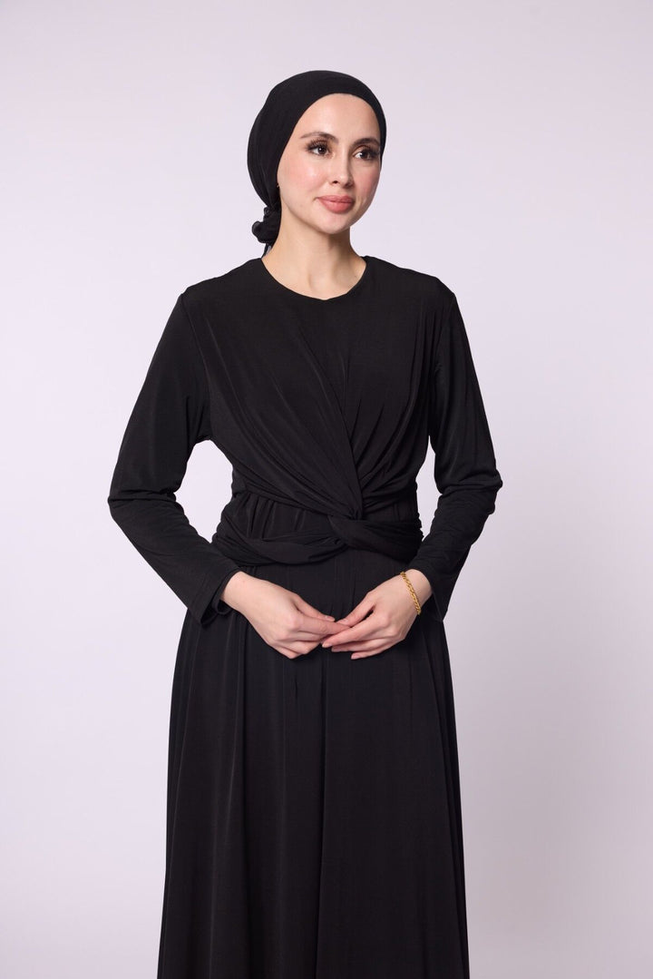 Çapraz Drape Detaylı Sandy Abiye