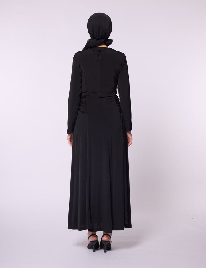 Çapraz Drape Detaylı Sandy Abiye
