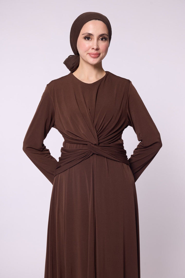 Çapraz Drape Detaylı Sandy Abiye