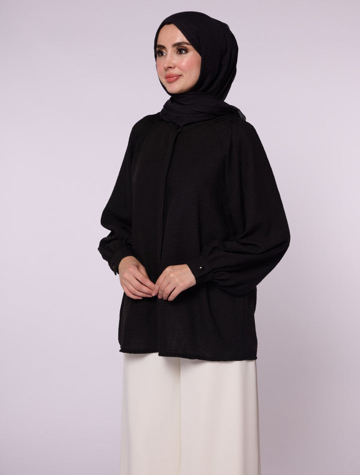 Reglan Kol Gizli Pat Tunik Gömlek