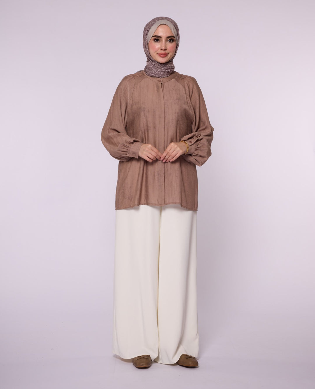 Reglan Kol Gizli Pat Tunik Gömlek