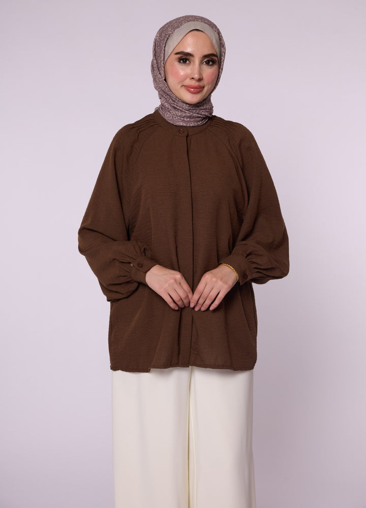 Reglan Kol Gizli Pat Tunik Gömlek