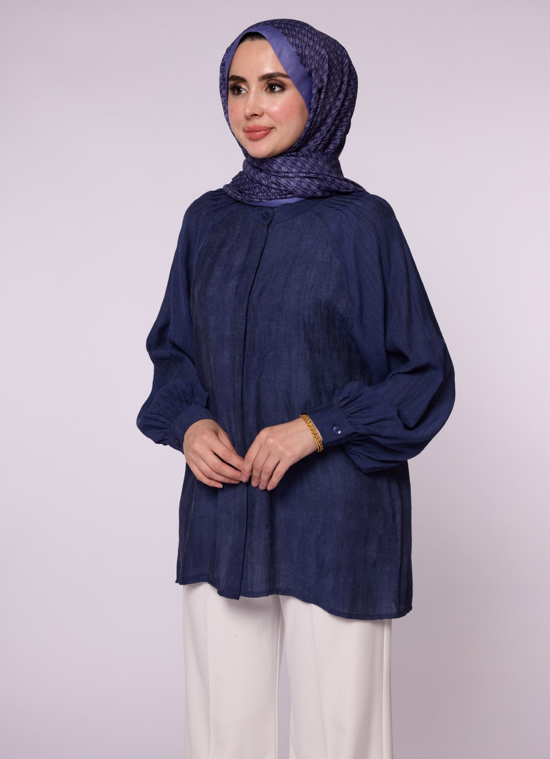 Reglan Kol Gizli Pat Tunik Gömlek