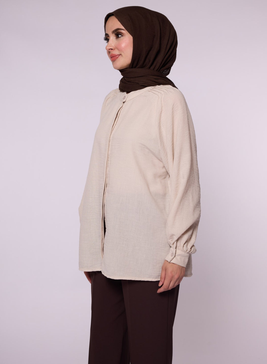 Reglan Kol Gizli Pat Tunik Gömlek
