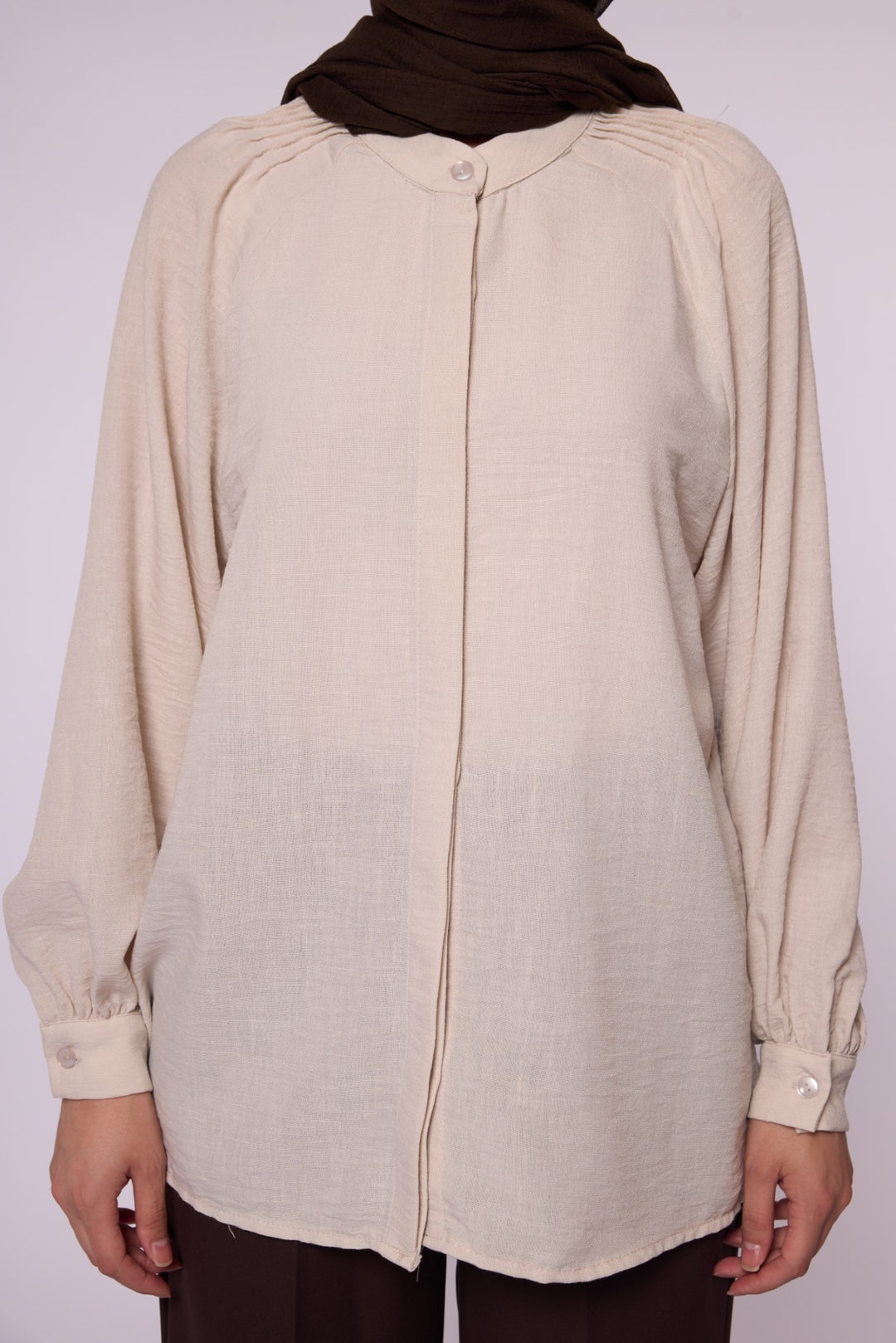 Reglan Kol Gizli Pat Tunik Gömlek