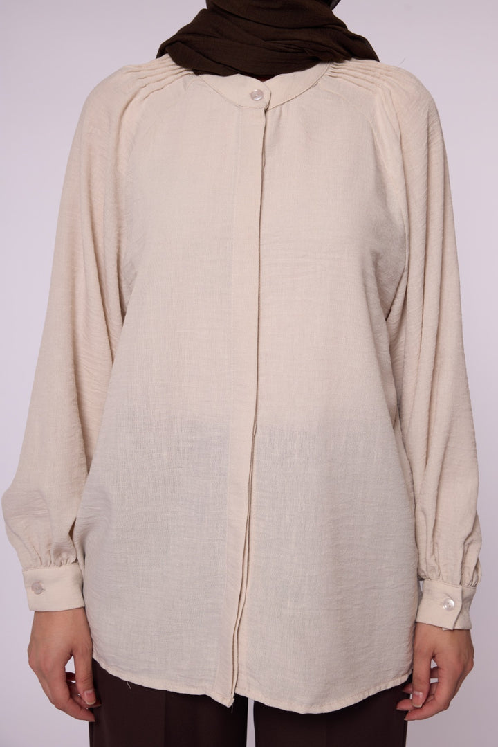 Reglan Kol Gizli Pat Tunik Gömlek