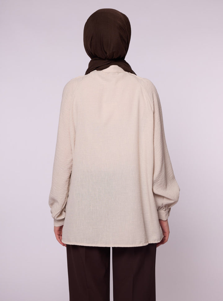 Reglan Kol Gizli Pat Tunik Gömlek