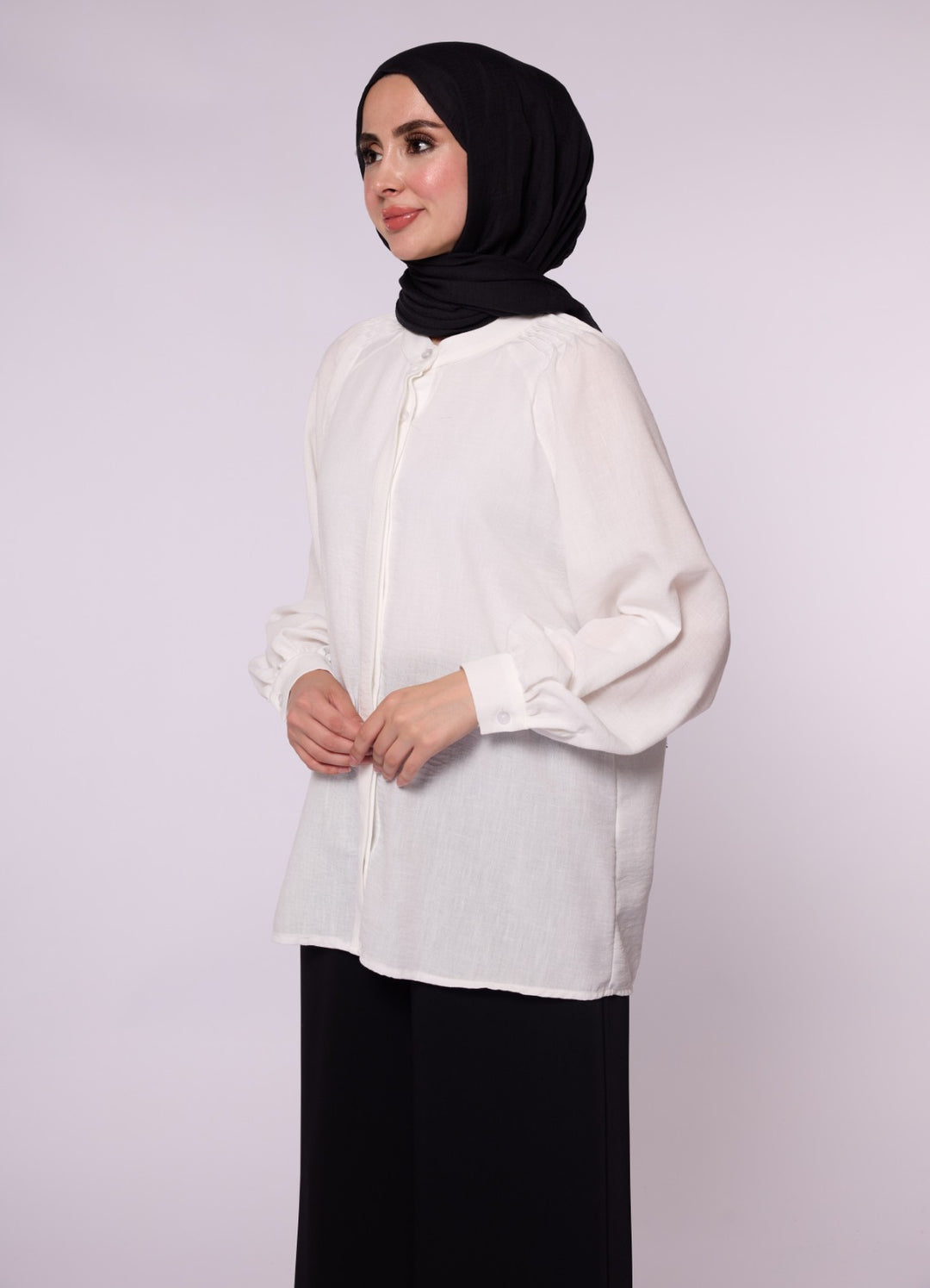 Reglan Kol Gizli Pat Tunik Gömlek