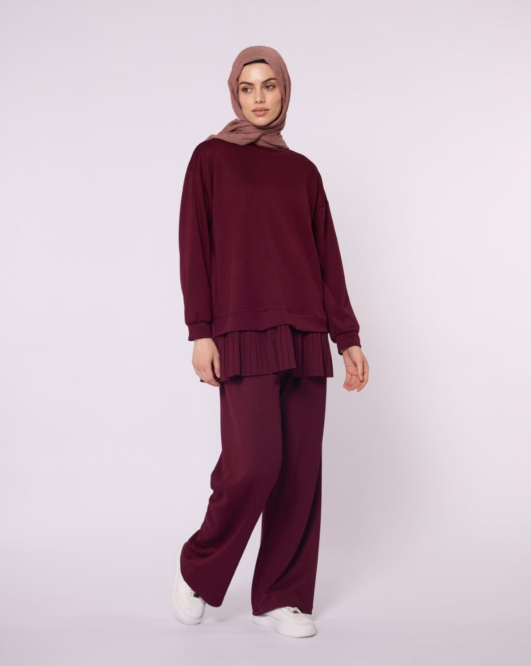 Pilise Detaylı Oversize Düşük Kol Takım