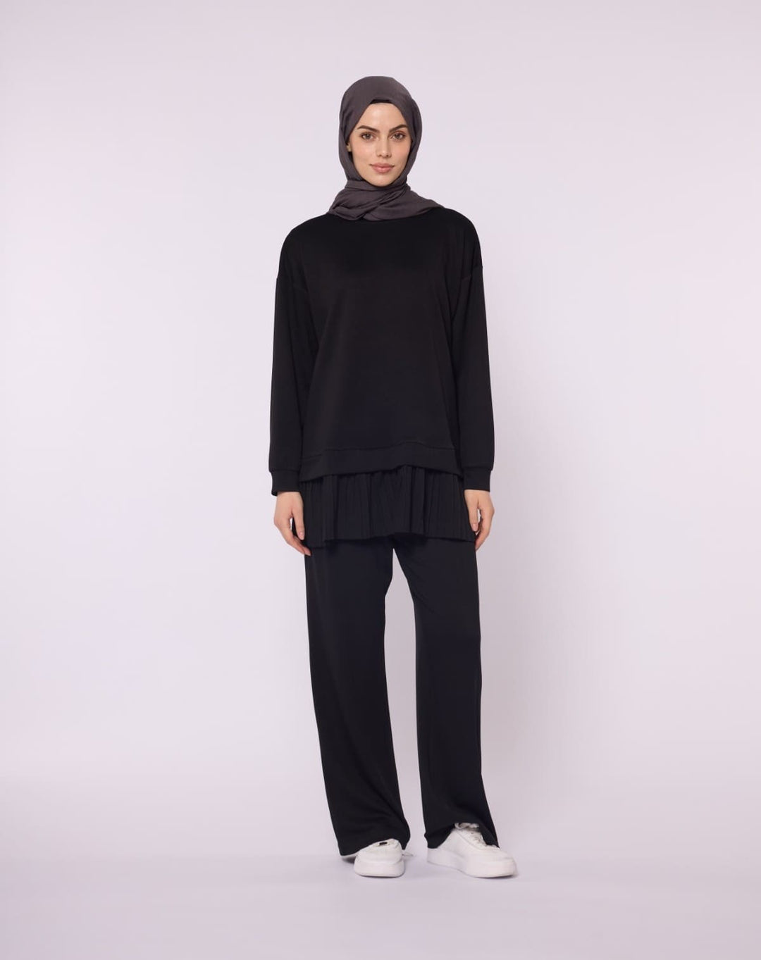 Pilise Detaylı Oversize Düşük Kol Takım